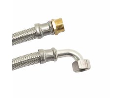 RVS Waterslang DN13, 1/2", Flexibele Waterslang met Bocht