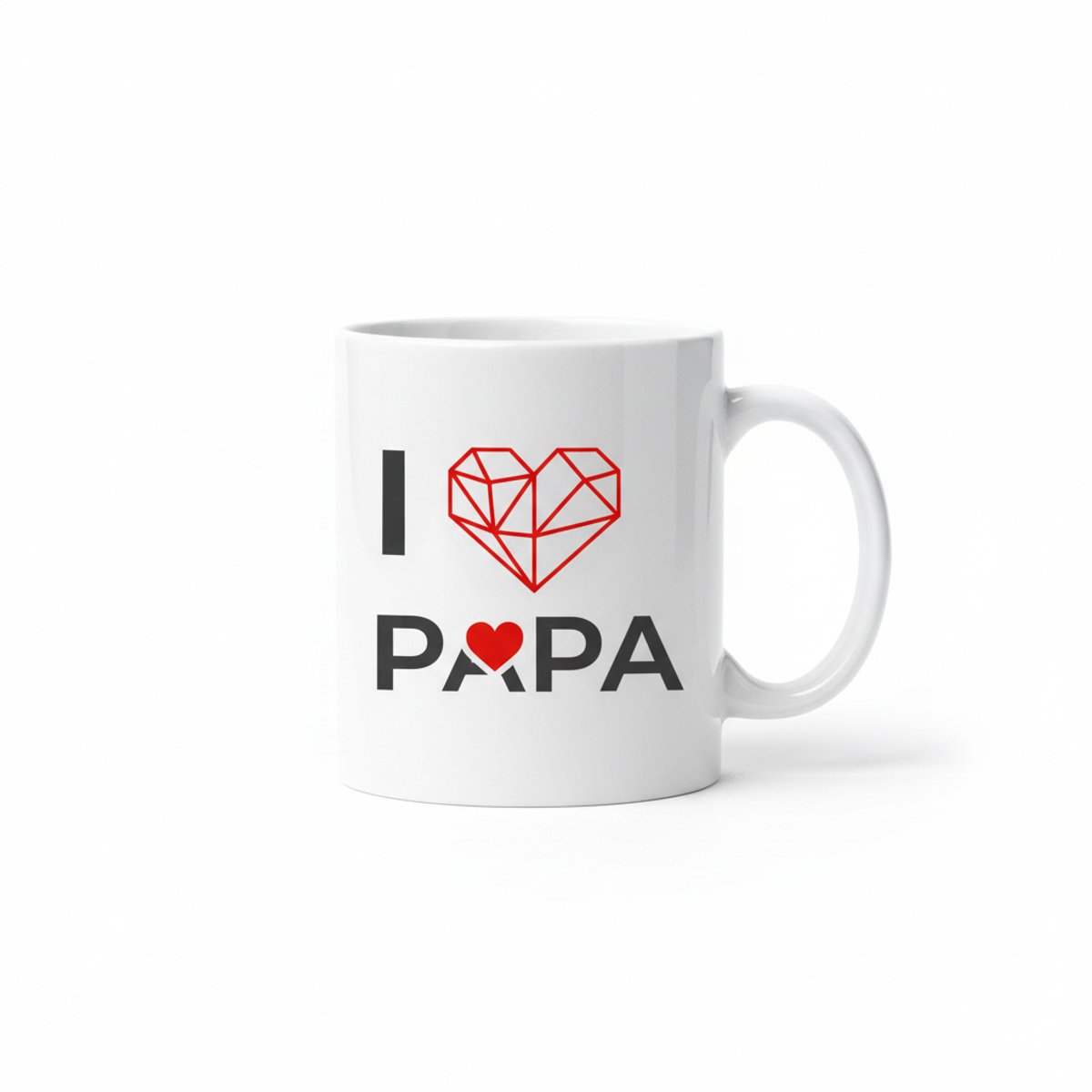 330ml "Ik Hou van Papa" Mok – Vaderdag Cadeau, Lief Hart Design Koffiebeker