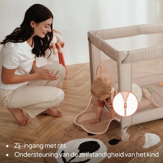 Lionelo Campingbedje 3in1: Baby bed + Reisbedje + Box - met Comfortabele Matras - Compact en Licht - Opvouwbaar - Zij-ingang - Stalen Frame - Reistas - Tot 15 kg - 70 x 100 cm - Lionelo Amelie van LIONELO — afbeelding 2