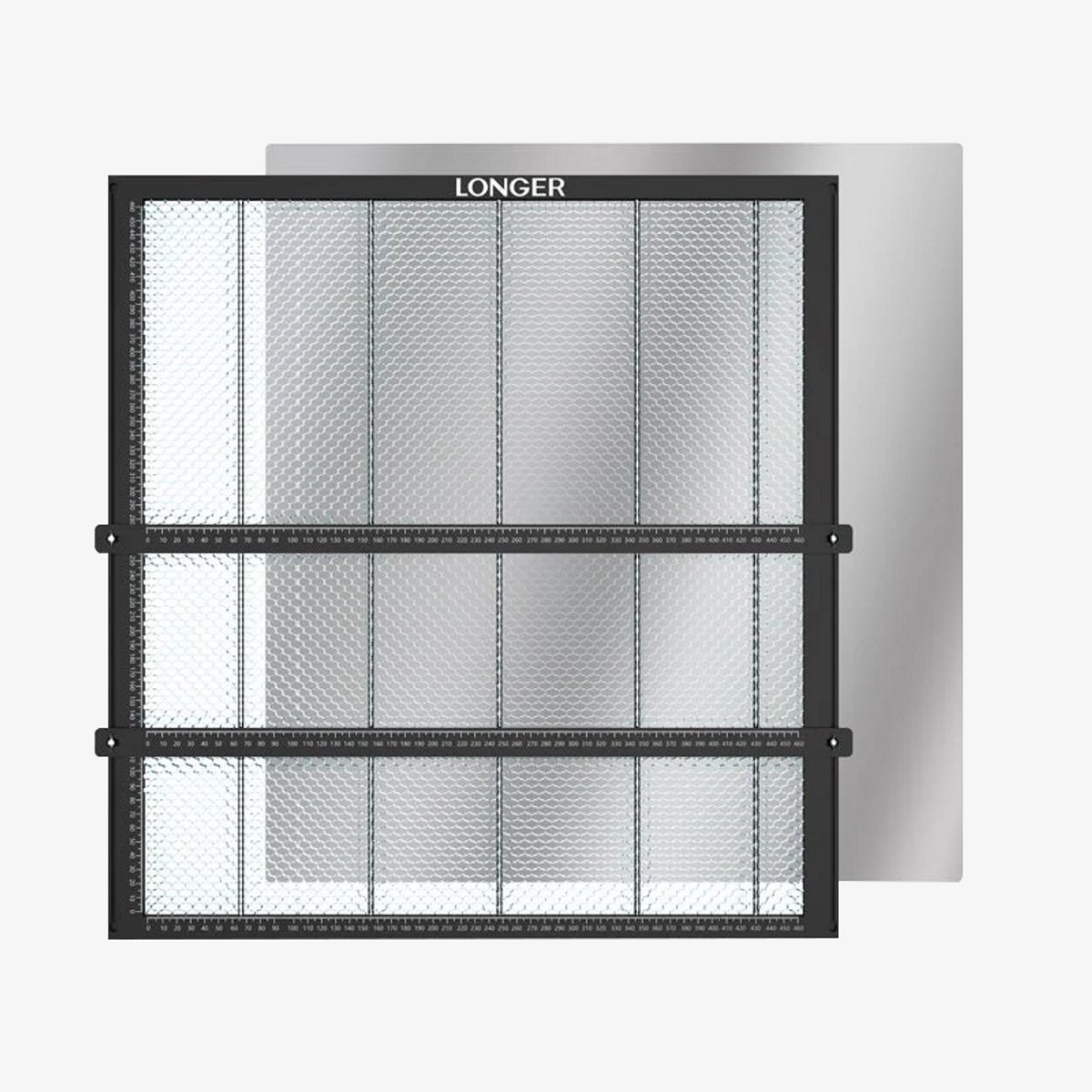 Honingraat Lasersnijbasis met Klemmen 500x500 mm – Versterkt Staal – Antirook & Warmteafvoer – Geschikt voor Lasergraveermachines 400x400 & 500x500