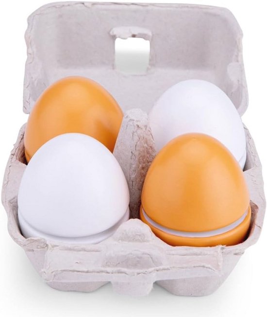 New Classic Toys houten speelgoed eieren set - educatief keukenspeelgoed 6 stuks bij Planet Happy