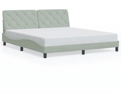 Tweepersoonsbed | Dubbelbed | Volwassenenbed | Bedframe zonder matras 180x200 cm fluweel lichtgrijs