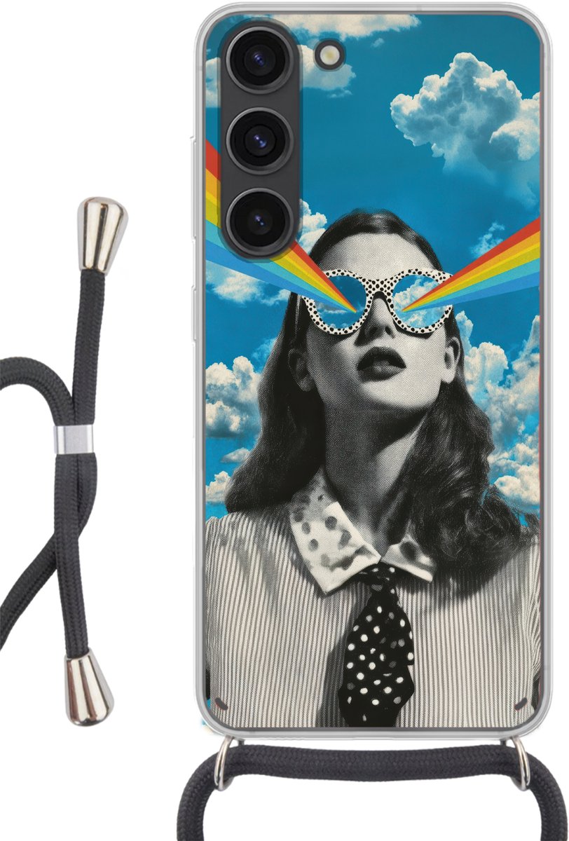 Vrouw - Bril - Regenboog - Wolken
