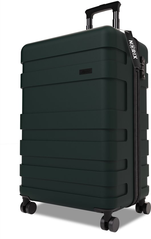 Handbagage koffer 55x40x20 - 43L - Spinner wielen - Lichtgewicht Trolley - TSA Slot - Norix - Forest Green