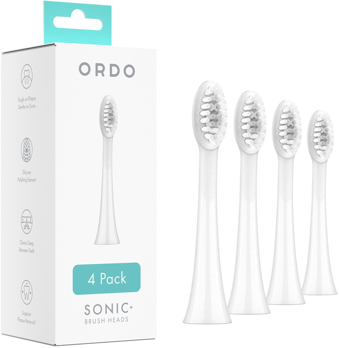 Ordo Sonic Opzetborstel Set White - Elektrische Tandenborstel Opzetborstels - 4 Stuks