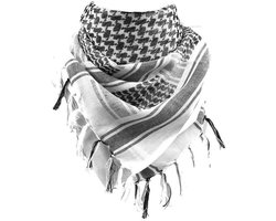 Keffiyeh - Arabische Shemagh - Arabische sjaal - Woestijn shemagh - Arafat sjaal - Zwart/Wit - LOUZIR