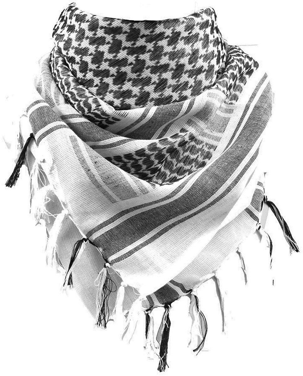 Keffiyeh - Arabische Shemagh - Arabische sjaal - Woestijn shemagh - Arafat sjaal - Zwart/Wit - LOUZIR