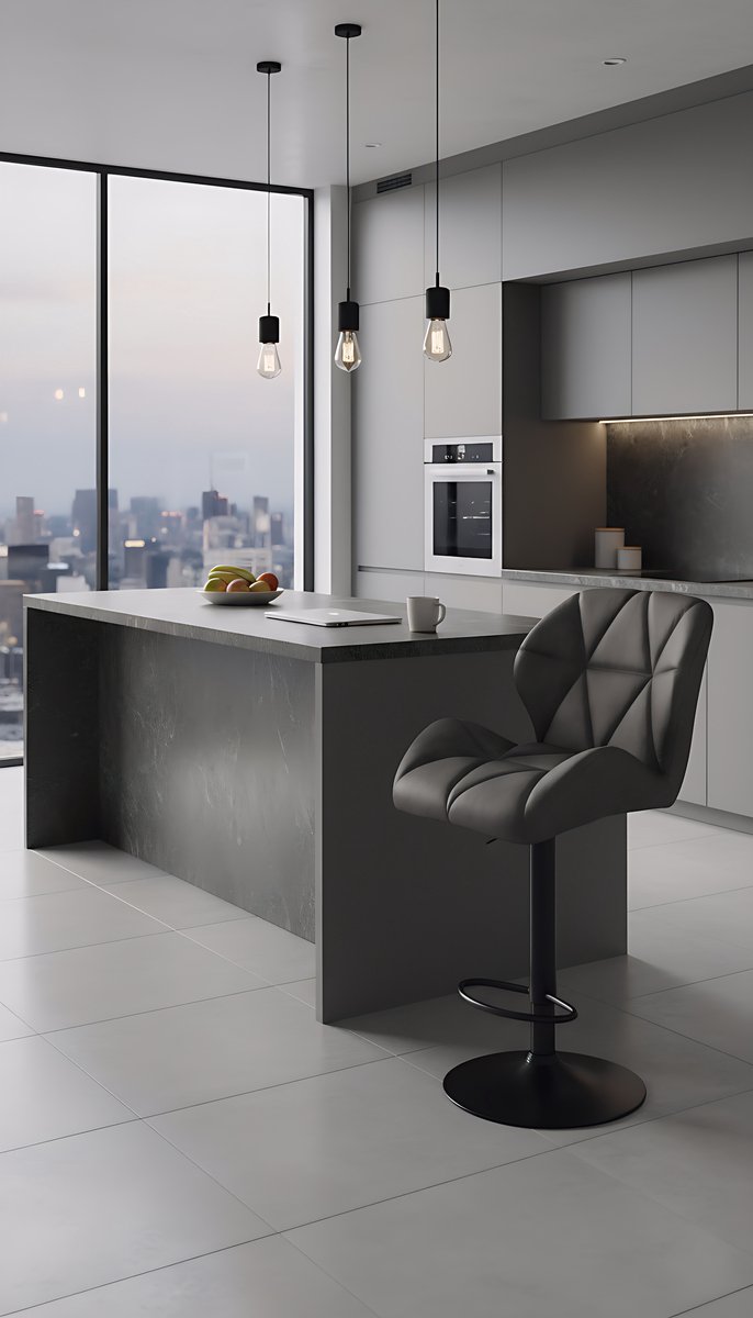 Set van 2 Design Barkrukken met Rugleuning - Verstelbare Barstoelen – Draaibare Fluwelen - Medahomestore