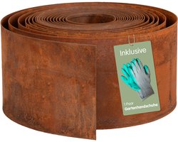UNUS® Cortenstaal borderrand in roest, tuinafboording 14x1000 cm