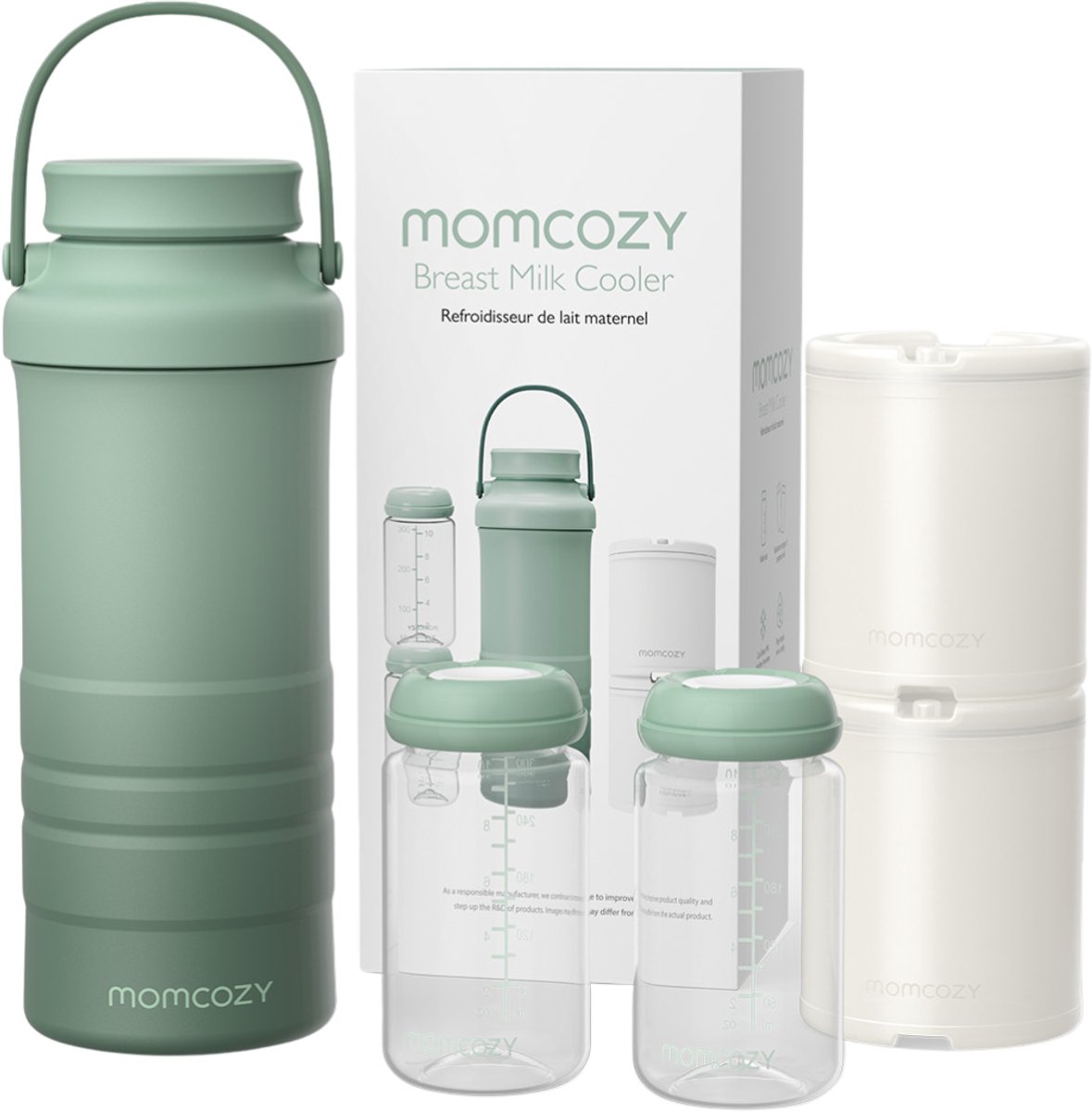 Momcozy – Draagbare Moedermelk Koeler – 2 Flessen – Koelelement – Lekvrij