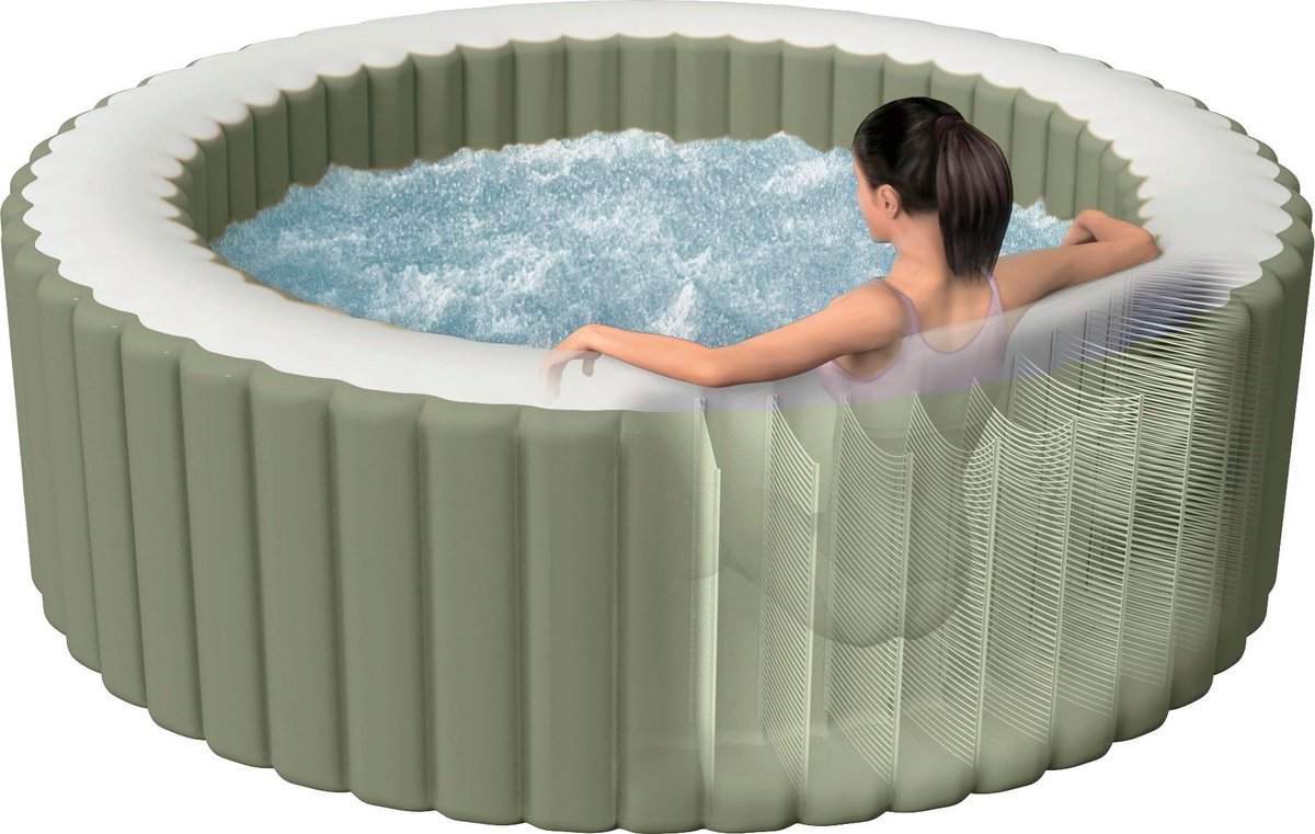 Intex 4-persoons Round Bubble Spa Set Olive Green - afbeelding 3