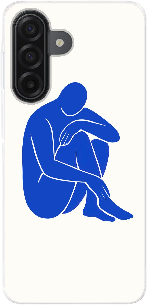 Telefoonhoesje Geschikt voor Samsung Galaxy A17 hoesje - Lichaam - Abstract - Blauw - Siliconen Telefoonhoesje Telefoonhoesje