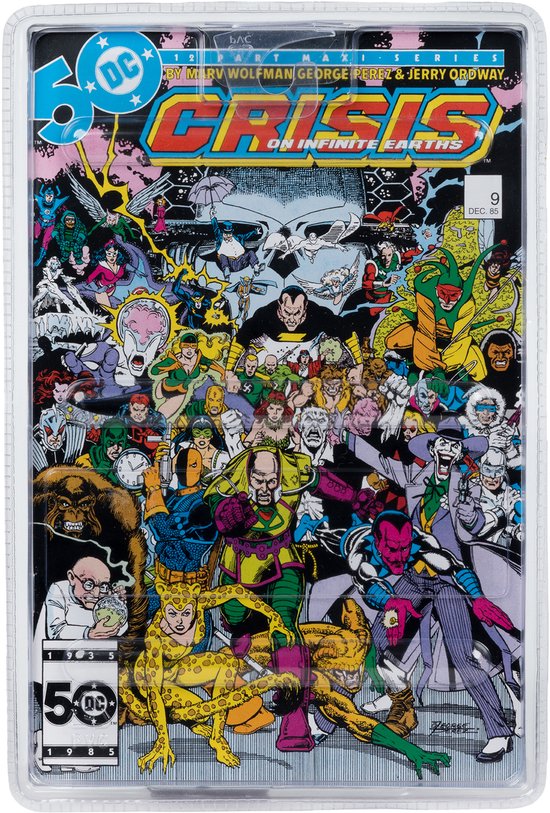 Comic "Crisis on Infinite Earths" nummer 9, in verpakking.
