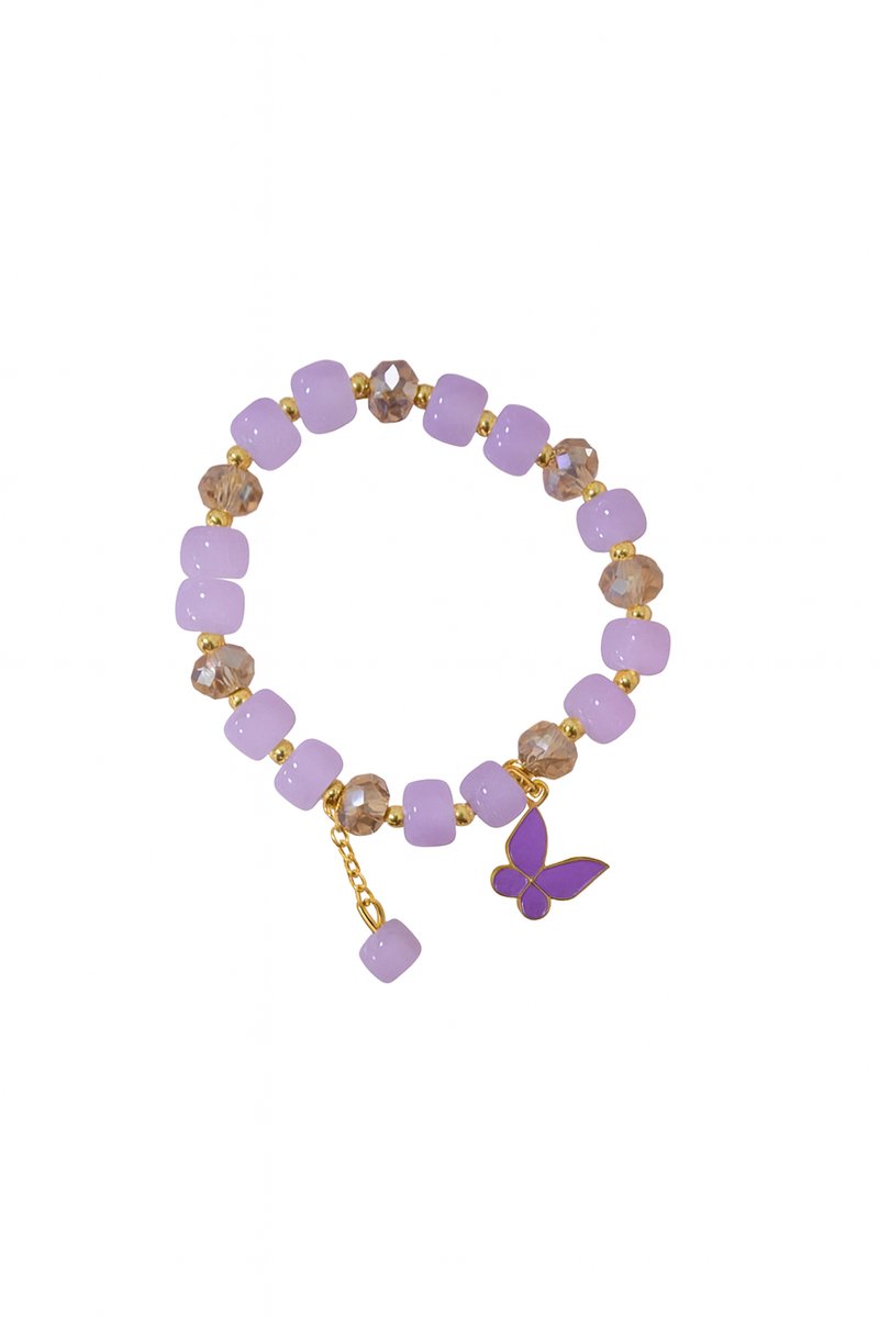 S4H Lila Vlinder Armband – Handgemaakte Luxe Armband met Kristalkralen | Liefde , Transformatie & Elegantie