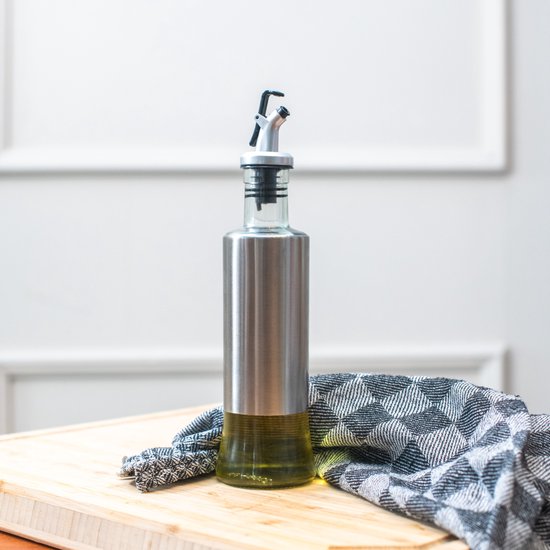 BooGoo - Bouteille d'huile en acier inoxydable - Bouteille d'huile avec bec verseur et Accessoires de vêtements pour bébé - Bouteille d'huile d'olive - Bouteille d'huile en verre