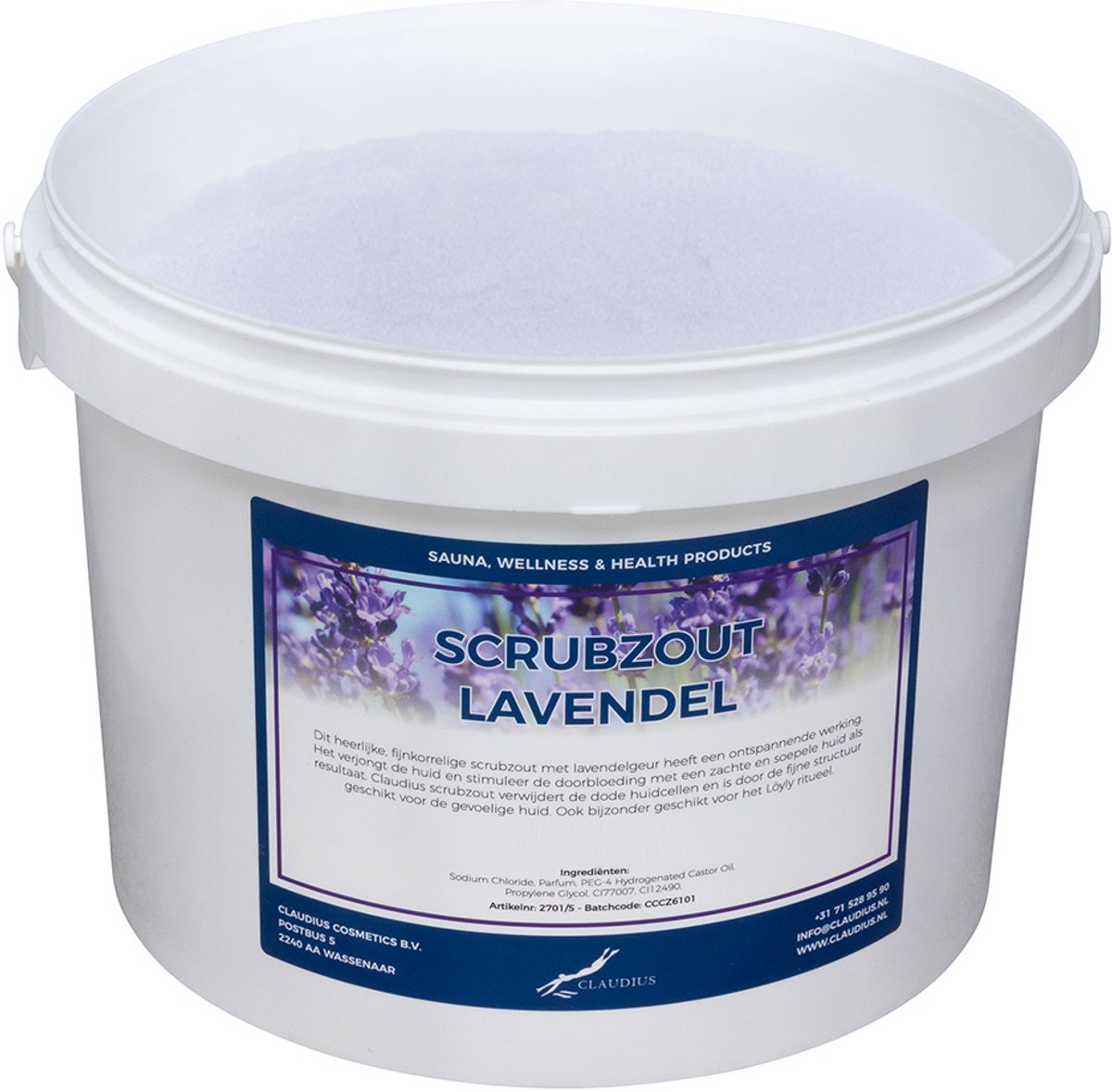 Scrubzout Lavendel - 1 KG - Hydraterende Lichaamsscrub