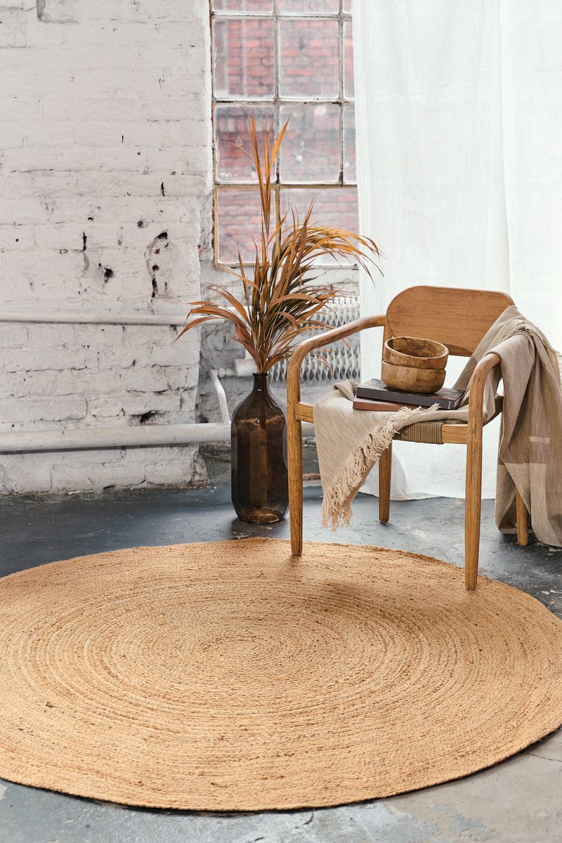 Tapiso Jute Rond Vloerkleed Natuurlijk Boho Tapijt Handgeweven Beige Natuurvezel Kleed voor Woonkamer en Slaapkamer, foto 4