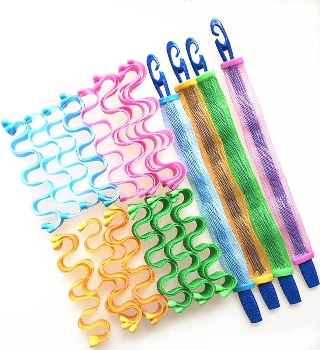 CSGoods - Haarkrulspelden Set voor Spiraalkrullen - Geen Warmte Kruller - Haarrollers en Stylinghaken - Lang Haar Kapselbenodigdheden - 36 stuks
