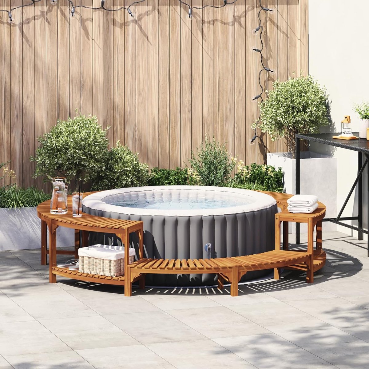 Luxe Ronde Hottub Ombouw 'Acacia Grande' - Massief - Luxe - €1.149,00