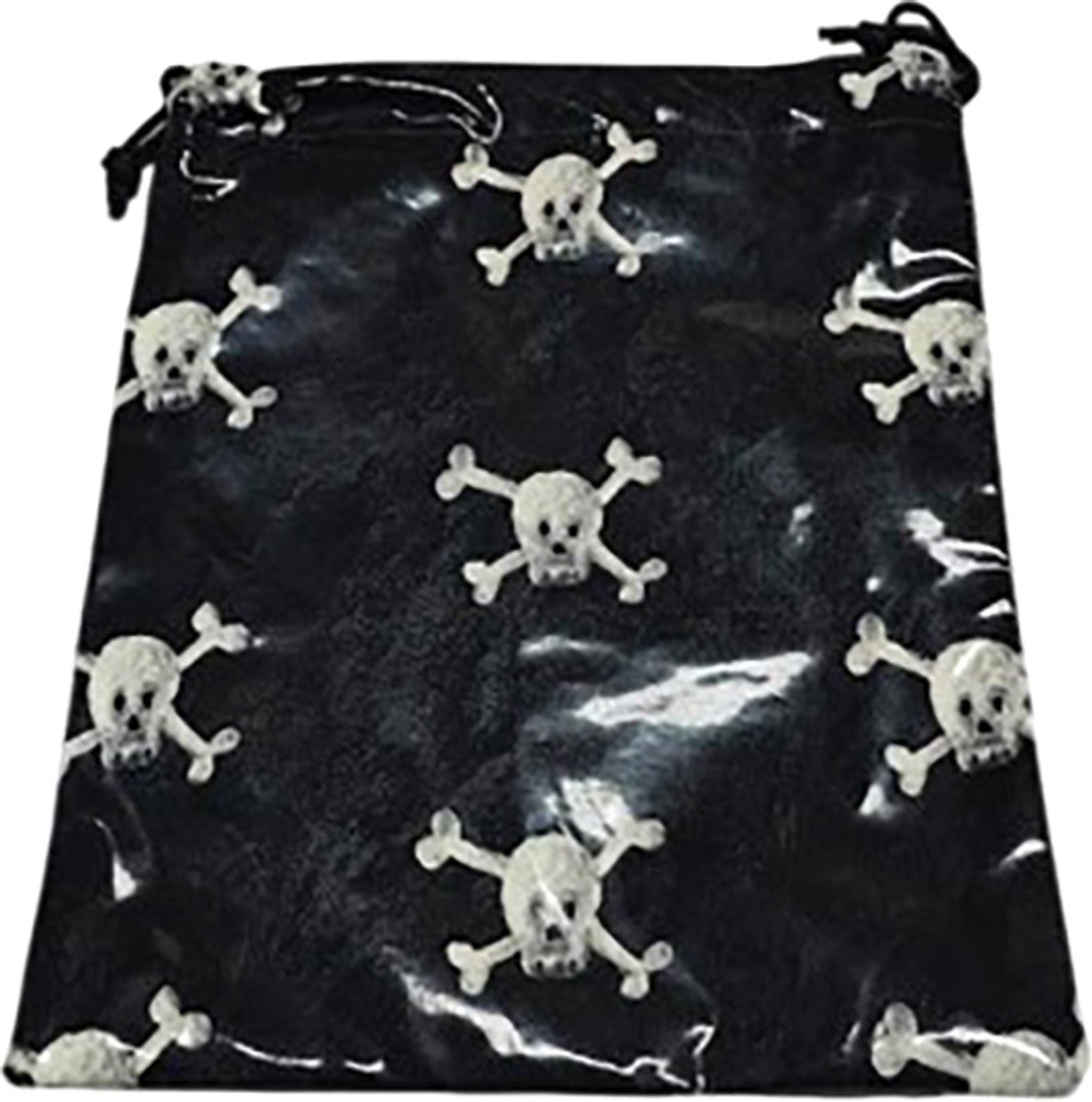 Vagabond - Zwemtas/Toilettas XL- Rechthoek - "Jolly Rogers" - Zwart/Wit - Afwasbaar - Gelamineerd Katoen - afmeting: 25 x 2 x 32 cm.