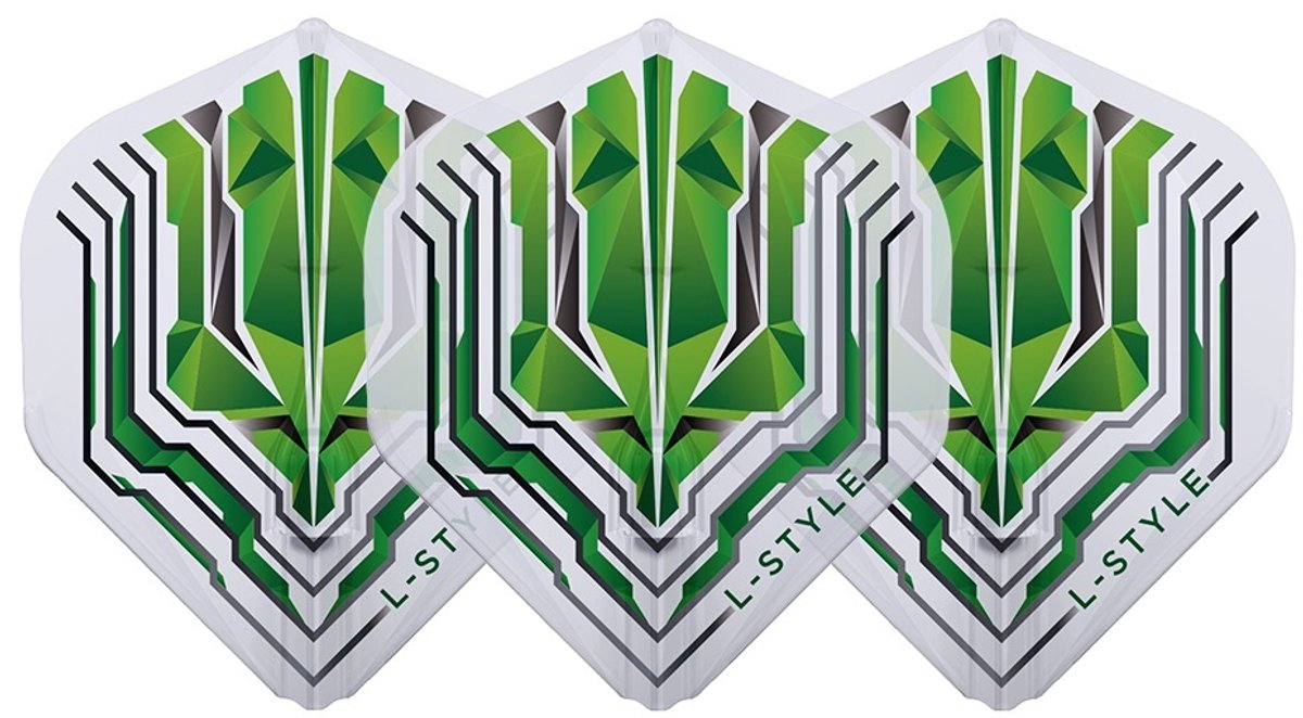 L-Style Champagne Flight EZ L1 Standard Origin Series Clear Green - Dart Flights