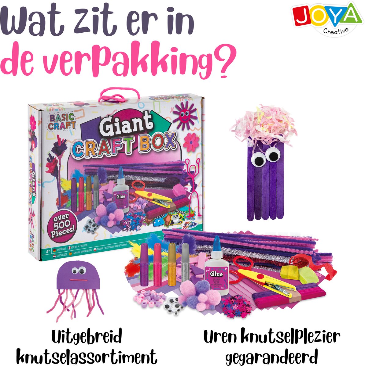 Knutselen Meisjes 500pcs - Knutselkoffer voor Kinderen - Creatief Speelgoed - Knutselpakketten - Joya Creative — afbeelding 3