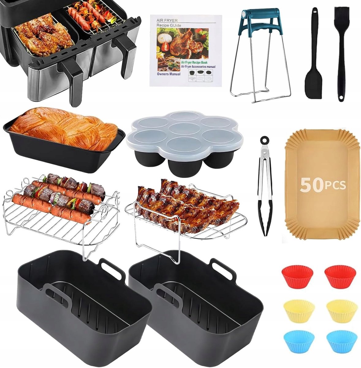 Uitgebreide Airfryer-accessoireset - 67 onderdelen