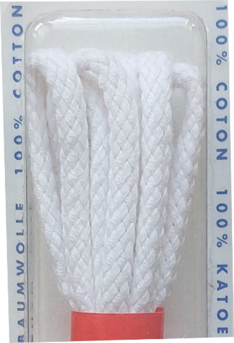 Dumco Veter - Wit - Dik Rond - Lengte 90 cm - Dikte 4 mm - Schoenveter