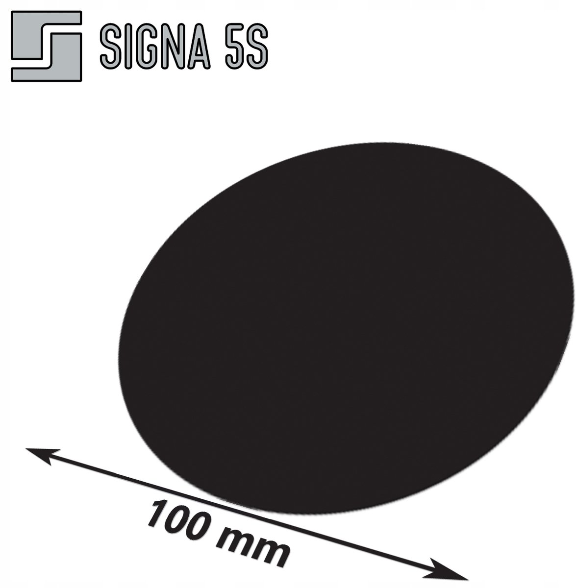 SIGNA 5S Vloermarkering Cirkel Zwart 100mm - Lean & 5S