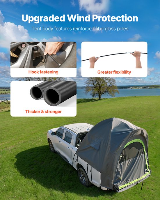 VEVOR Auto Tent Vrachtwagen Tent Kampeertent met Ramen Waterdicht voor 1524-1585mm van Vevor — afbeelding 2