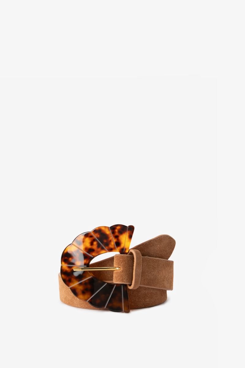 Sissy-Boy - Lichtbruine suéde riem met resin gesp - 95