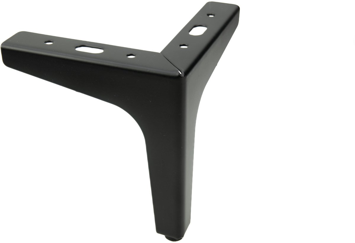 B&B – Meubel poot – 130 mm – Zwart Mat – Staal – Met Kunststof Beschermdop