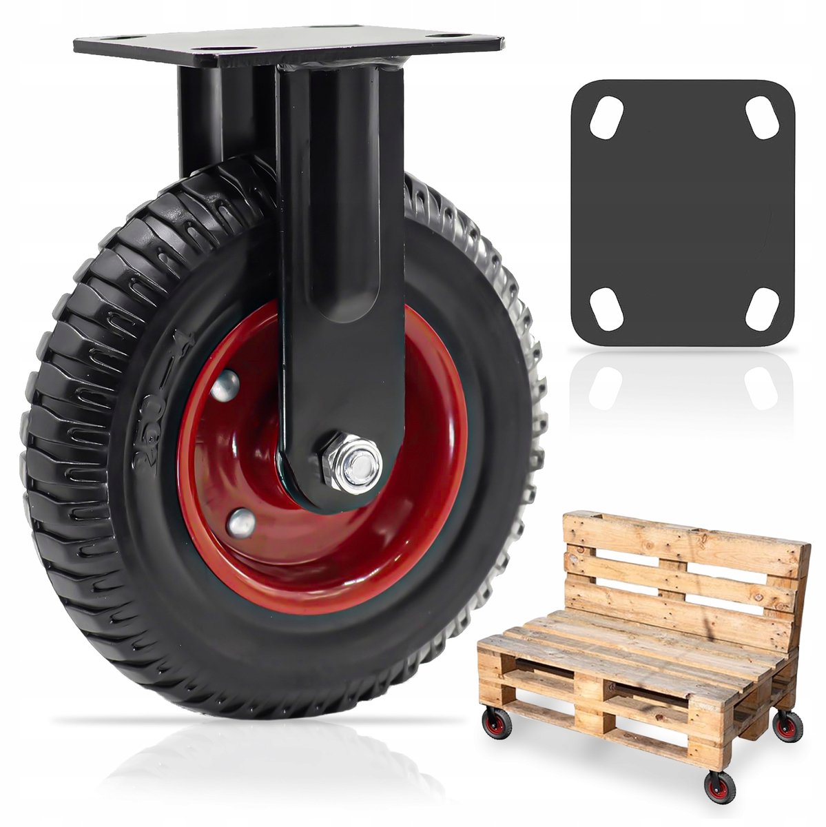 Vast Wiel 200mm Rubber 230kg - Industriële Mobiliteit