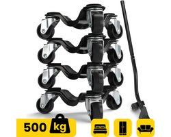 Moeve Meubelroller - Stevig en handig voor zware meubels - Meubeltransporter - 5 delige Transporthulp - Draagvermogen 500kg - Transportroller - Meubelhondje - Meubelverplaatser