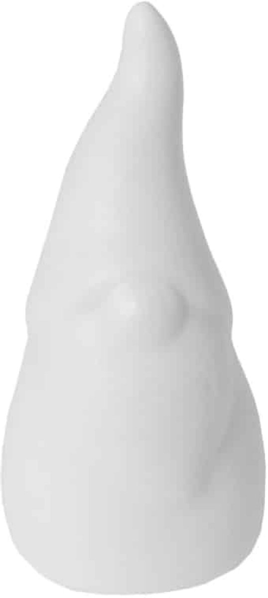 Storefactory - kerstman gnoom Melvin - miniatuur - keramiek wit - 5cm - kerstdecoratie