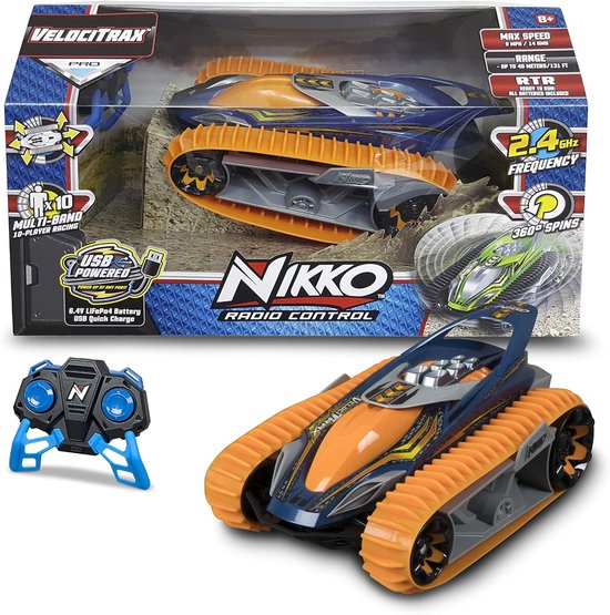 RC Auto Nikko VelociTrax Oranje - Bestuurbare Off-Road Rupsbandvoertuig met 360° spins - 14 km/u – vanaf 8 jaar
