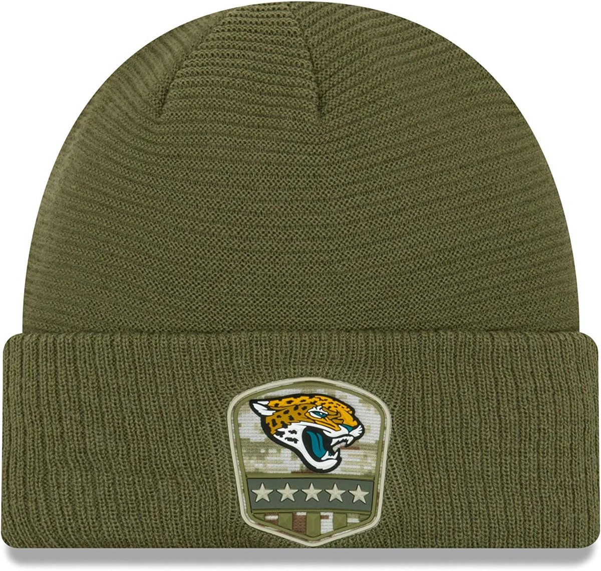 New Era Jacksonville Jaguars Beanie On Field 2019 Salute To Service Knit muts Groen