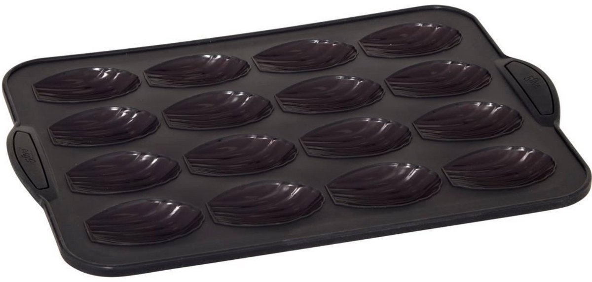 Siliconen TOP madeleine bakvorm - 16 madeleines ± 6,5 × 3,5 × 2 cm - stevige armatuur & anti-aanbak silicone - 33,1 × 23,7 × 2,2 cm - 100% Siliconen Platinium