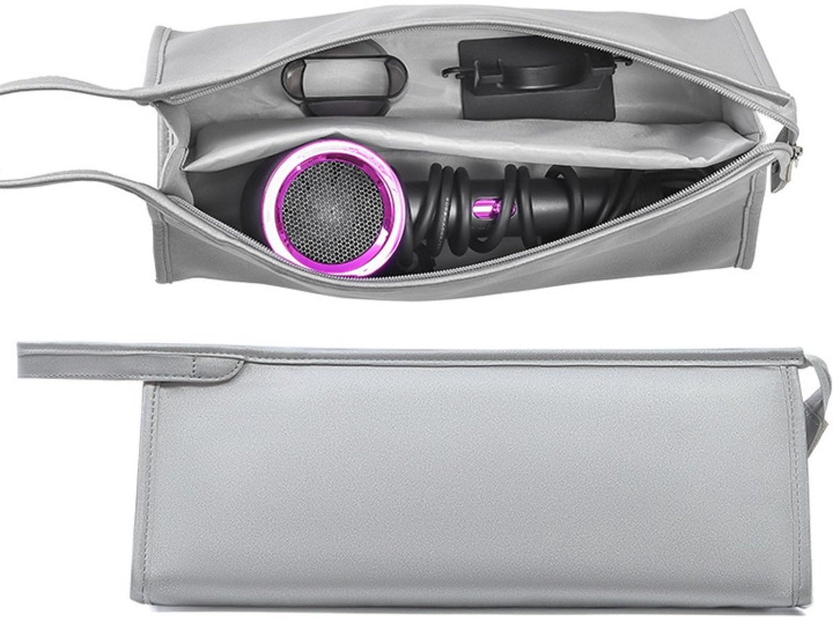 Ynkkvre - Travel Case geschikt - Travel Case - Opbergtas Reizen - Föhn Opbergtas - Waterdichte Opberging - Dubbele Compartimenten - Kraswerend Binnenwerk - Elastische Opbergbanden