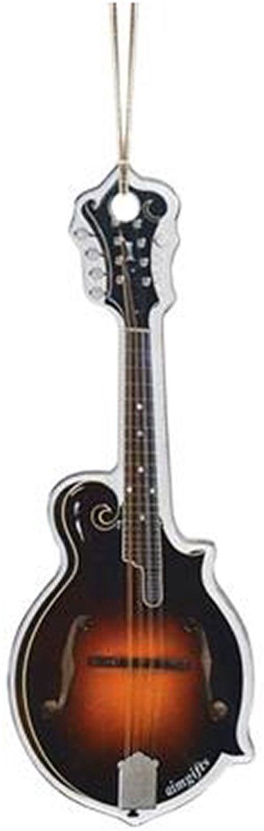 Music Gifts - Kerstversiering mandoline - Acryl design - Zilveren lus