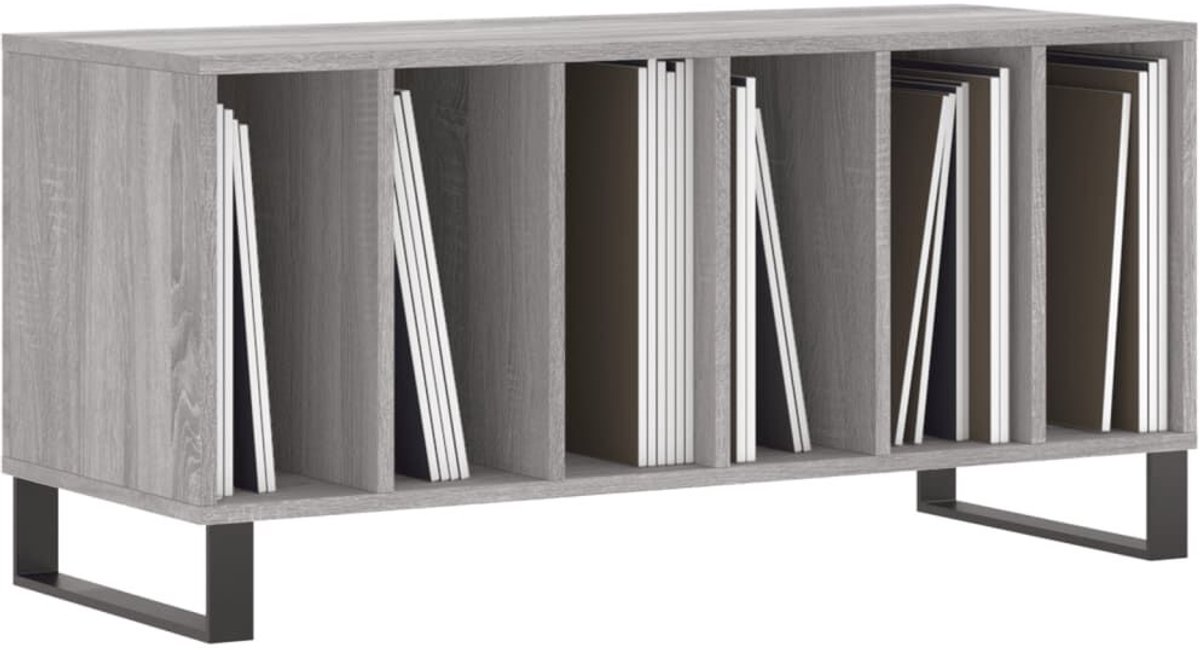 Platenspeler Meubel - LP-kast - Platenspelerkast - Draaitafelstandaard - Platenspelerstandaard - Vintage Displayplank - Grijs Sonoma Eiken