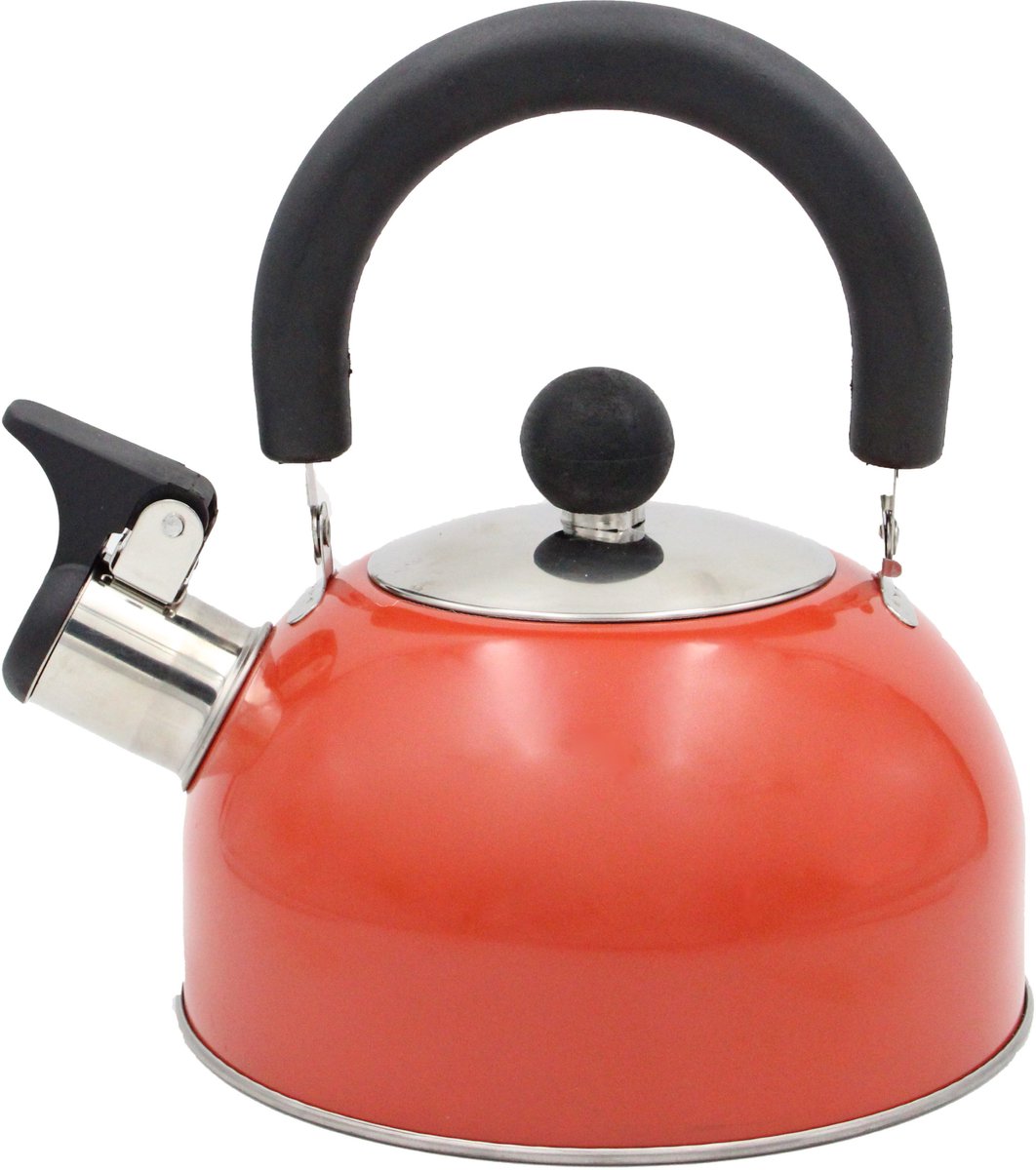 Compacte Fluitketel 1,5L Gas & Inductie – Opvouwbaar handvat, Oranje kleur
