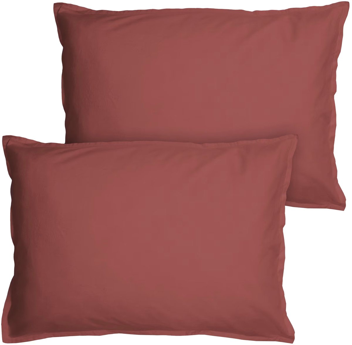 Matt & Rose Set Kussenslopen Wijnrood - 50 x 70 cm - Gewassen Katoen
