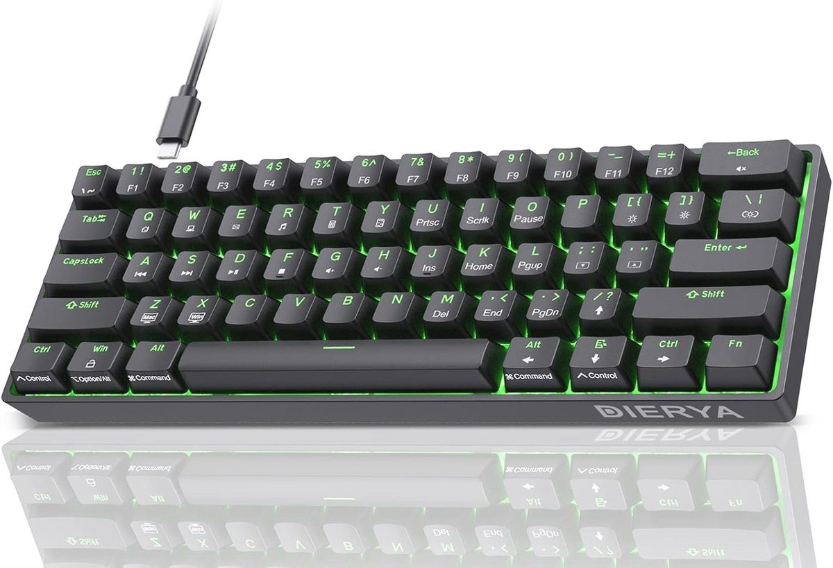 Compact Mechanisch Toetsenbord 60% met Blue Switches en Anti-Ghosting
