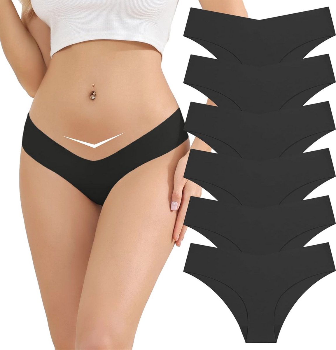 Culotte Slip Onderbroeken Dames (6 Pack) - Onzichtbaar en Naadloos Vrouwen Ondergoed