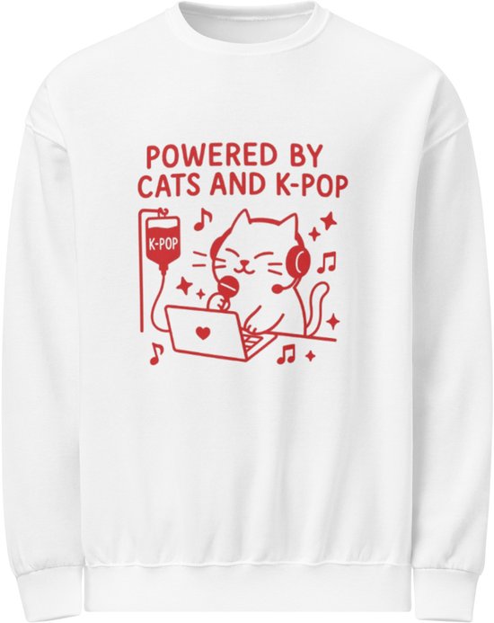 Sweat-shirt – Inspiré par les Cats et la K- Pop – Pull Kawaii avec imprimé chat et musique – Cadeau pour les fans de K- Pop – BTS BLACKPINK Stray Kids SEVENTEEN – Pull K- Pop unisexe