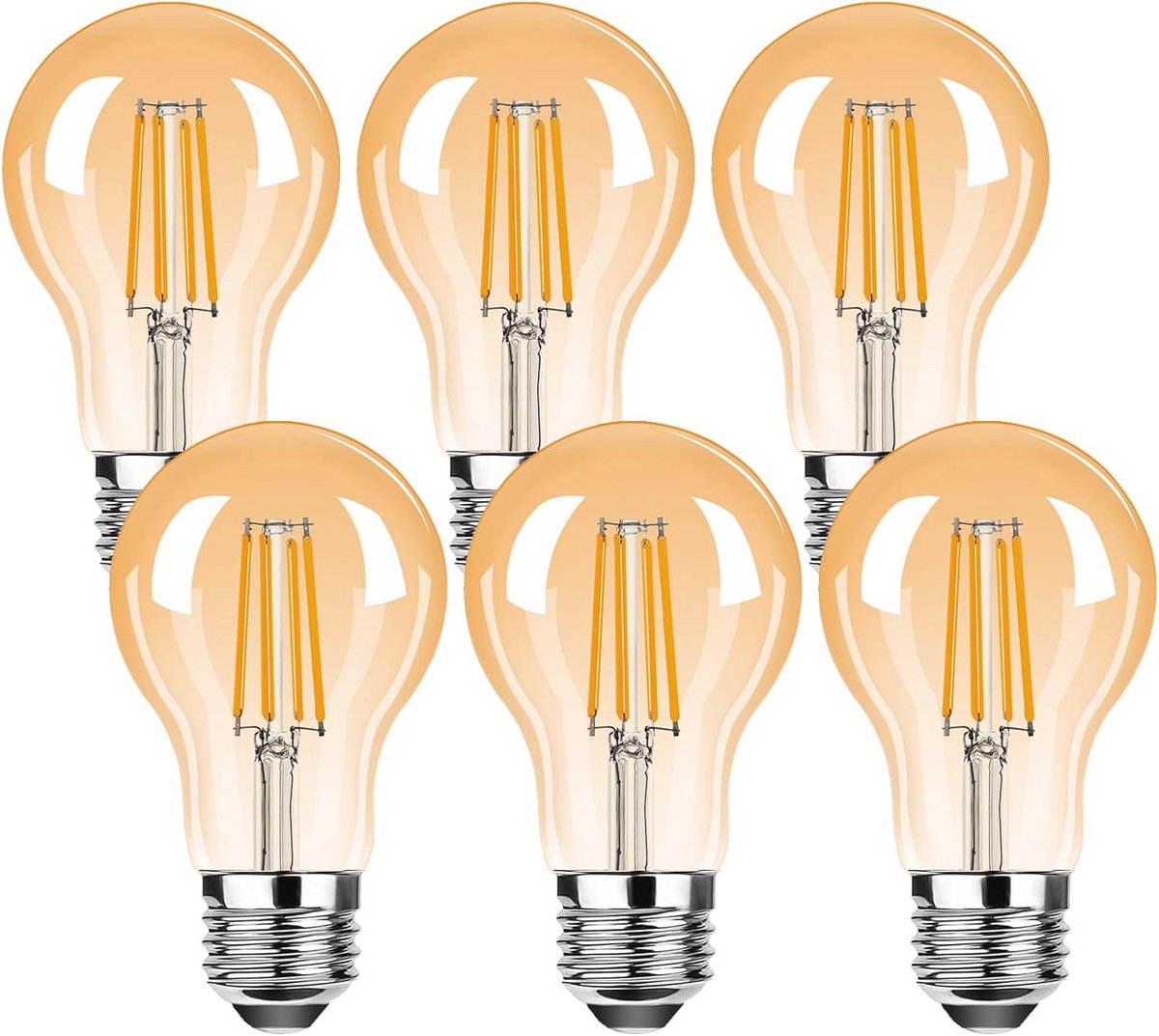 Vintage LED Lamp E27 4W Warm Wit Dimbaar 2700K - Set van 6