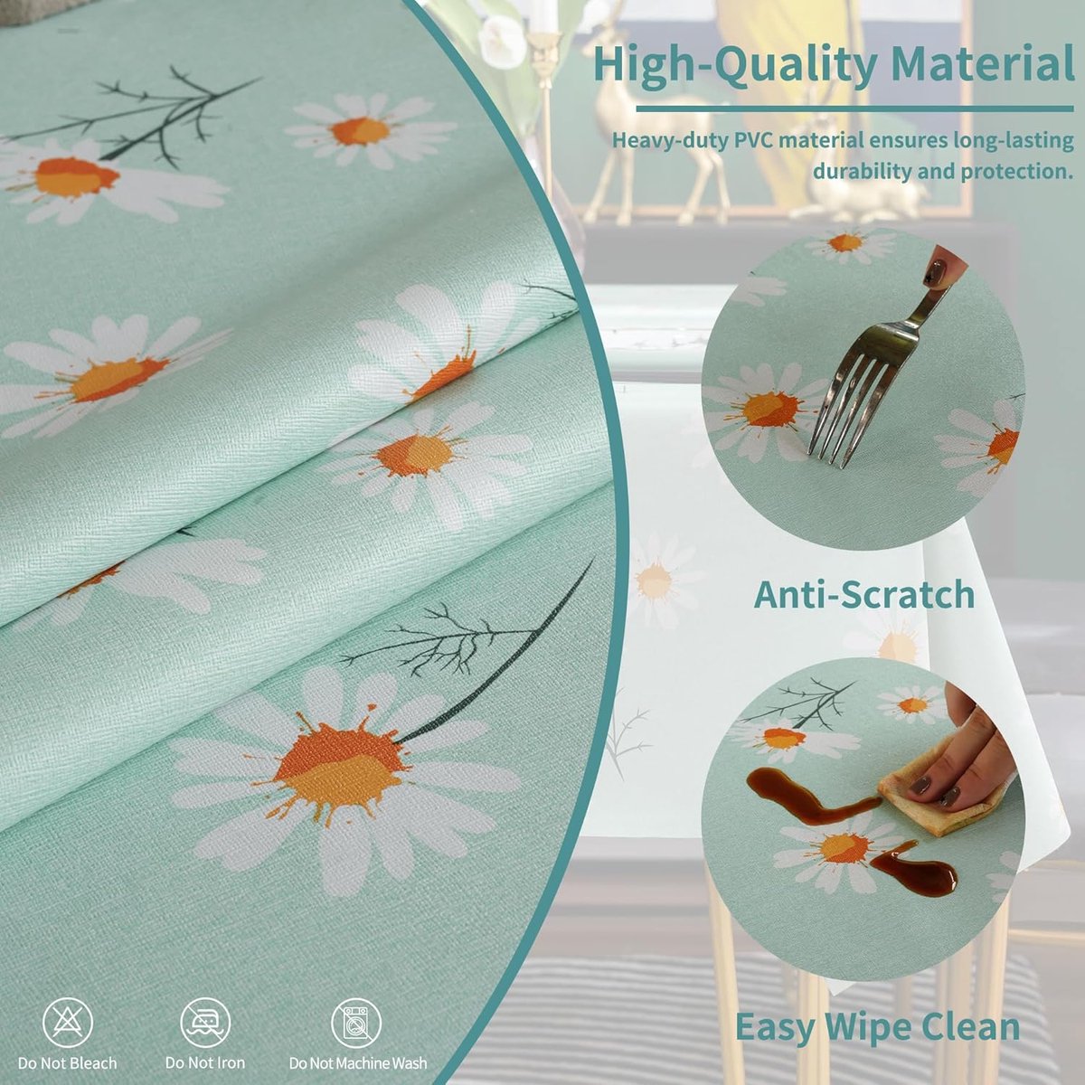Gigicial Tafelkleed - Elastisch Tafelkleed - Lichtbestendig & Scheurbestendig Polyester Weefsel -60*90cm-1 Stuks - Buiten Patio/Tuintafels + Grijs