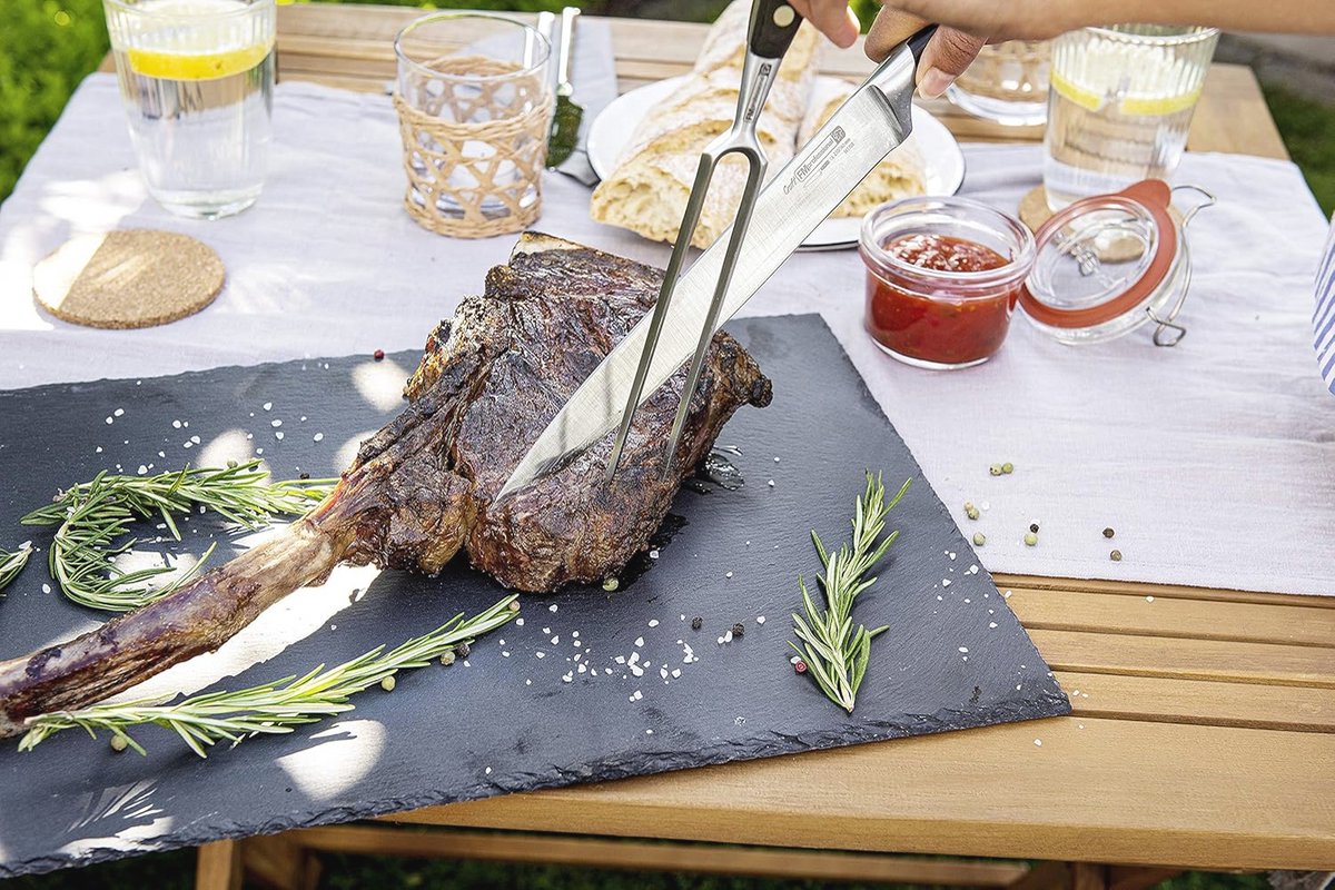 Grill Vork voor Vlees - Gesmeed Roestvrij Staal BBQ Accessoire voor Perfecte Barbecues