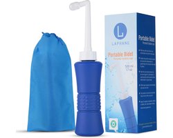 Draagbare bidet 500 ml blauwe peri fles met waterdichte zak en dop - lekvrij en krasbestendig - perineale fles voor postpartum aambeien genezing